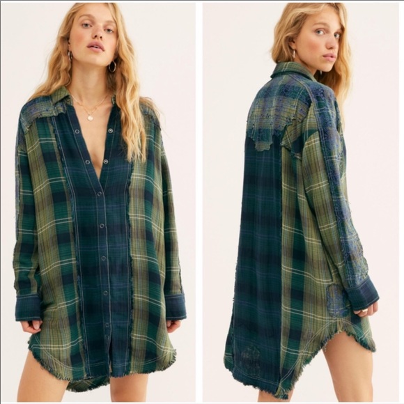 Free People Tops - Free People Green Deep Pacific Maxi Top S NEW